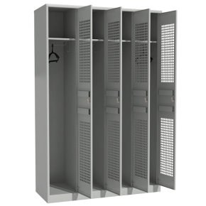 шкаф для сменной одежды металлический с перфорированными дверьми фото