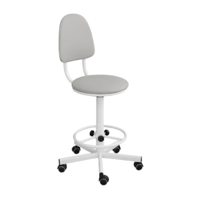 кресло на винтовой опоре белое кр02/к каркас белый фото