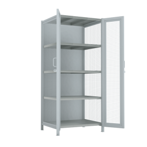 стеллаж 2000x900x750 стенки сетчатые, двери сетчатые, 5 ярусов фото