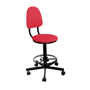 кресло на винтовой опоре красное кр02/к каркас черный фото