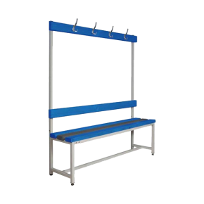 скамья для раздевалок со спинкой и вешалкой фото