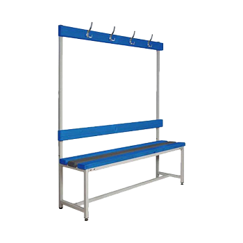 скамья для раздевалок со спинкой и вешалкой фото