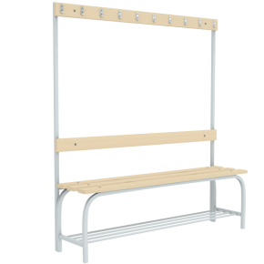 скамья односторонняя с полкой под обувь фото