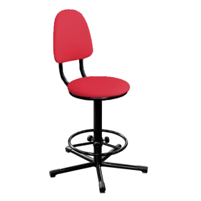 кресло на винтовой опоре красное кр02 каркас черный фото