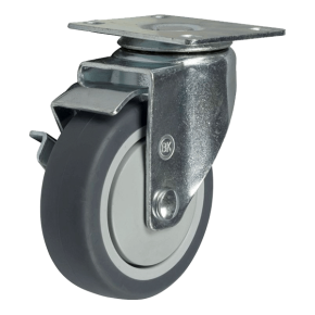 колесо аппаратное термопластичная резина поворотное с тормозом фото