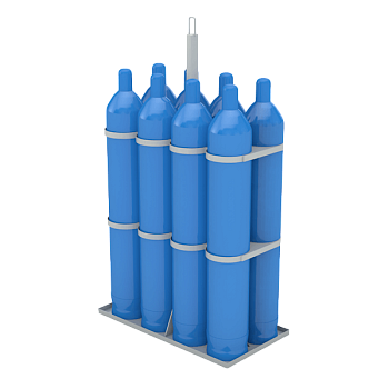 контейнер (палета) для 8 кислородных газовых баллонов с ложементами фото