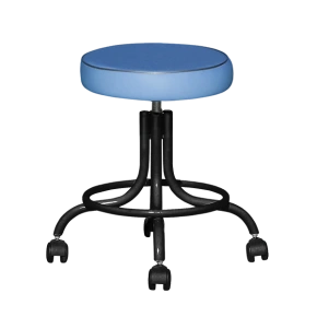 табурет винтовой синий т01-1 черный каркас фото