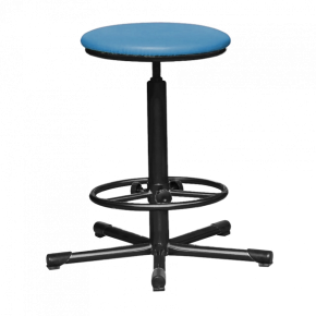 табурет на винтовой опоре синий т02 каркас черный фото
