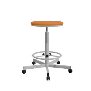 табурет на винтовой опоре оранжевый т02/к каркас белый фото