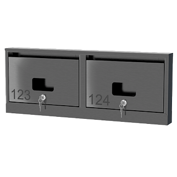 почтовый ящик из нержавеющей стали серии слим 1x2 с окошком фото