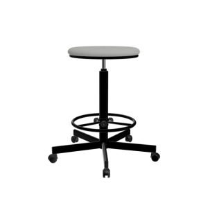 табурет на винтовой опоре светло-серый т02/к каркас черный фото