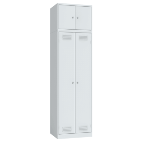 гардеробный шкаф для раздевалки двухстворчатый с антресолью фото