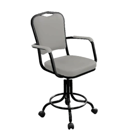 кресло лабораторное на винтовой опоре светло-серое кр02-1 каркас черный фото