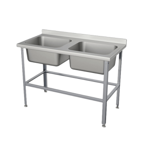 цельнотянутая ванна с бортом 2 мойки 870x1200x600 фото