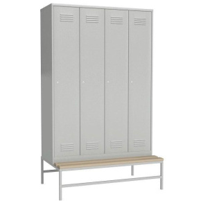 шкаф для раздевания рабочих на подставке со скамьей фото