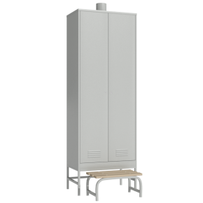 шкаф для одежды рабочего с принудительной вентиляцией с выдвижной скамьей фото