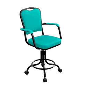 кресло лабораторное на винтовой опоре зеленое кр02-1 каркас черный фото