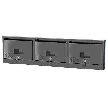 почтовый ящик из нержавеющей стали серии слим 1x3 с окошком фото