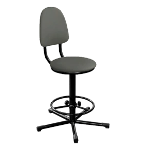 кресло на винтовой опоре серое кр02 каркас черный фото