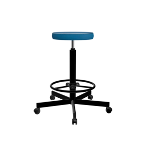 табурет на винтовой опоре синий т02-1/к каркас черный фото