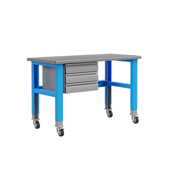 стол металлический промышленный 1500 мм place модуль с 3 ящиками, на колесах фото