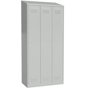 шкаф для раздевалки металлический с наклонной крышей фото