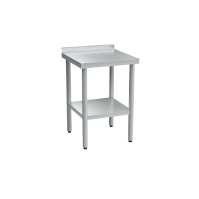 стол из нержавеющей стали разделочный с бортом 870x600x600 фото