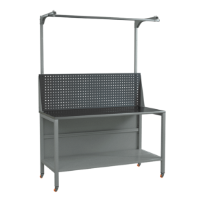 верстак 1500 с экраном с консолями и колёсами фото