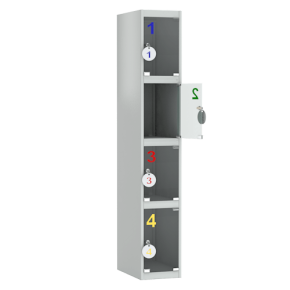 шкаф для сумок на 4 ячейки с дверцами из оргстекла фото