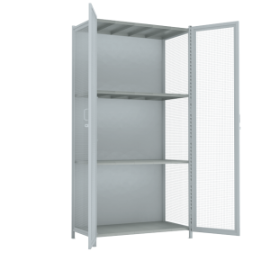 стеллаж 3000x1500x800 стенки сетчатые, двери сетчатые 4 яруса фото