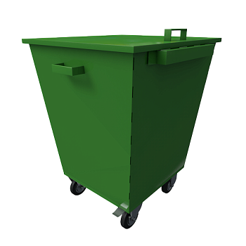 контейнер на 660 литров на колёсах, с ручками, захватом и крышкой с фиксатором фото