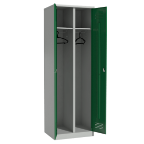 шкаф раздевальный двухсекционный с цветными дверцами фото