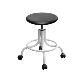 табурет винтовой полиуретан т08 круглое сиденье каркас белый фото