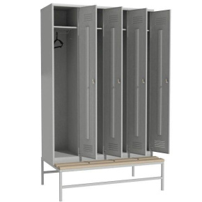 шкаф для раздевания рабочих на подставке со скамьей фото