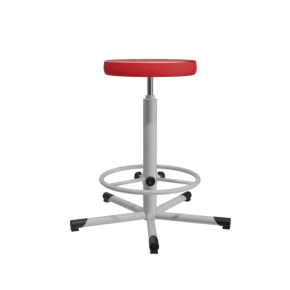 табурет на винтовой опоре красный т02-1 каркас белый фото