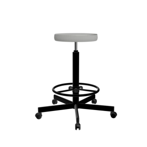 табурет на винтовой опоре светло-серый т02-1/к каркас черный фото