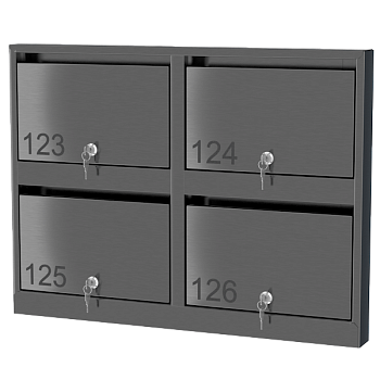 почтовый ящик из нержавеющей стали серии слим 2x2 фото