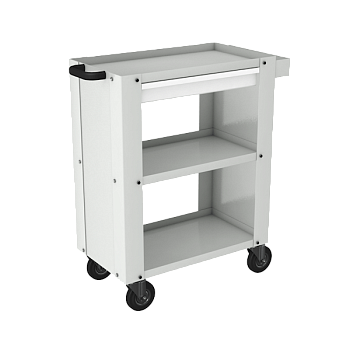 тележка инструментальная с боковыми стенками с тремя полками, ящиком фото