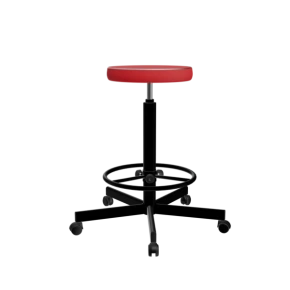 табурет на винтовой опоре красный т02-1/к каркас черный фото