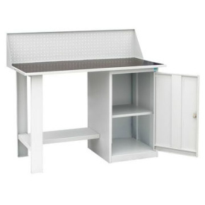 верстак слесарный однотумбовый (тумба с полкой), с экраном фото