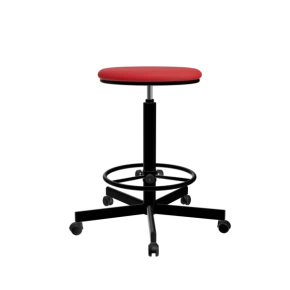 табурет на винтовой опоре красный т02/к каркас черный фото