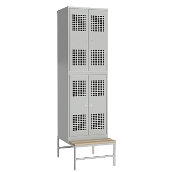 шкаф перфорированный на подставке со скамьей фото