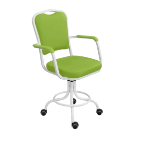 кресло лабораторное на винтовой опоре светло-зеленое кр02-1 каркас белый фото