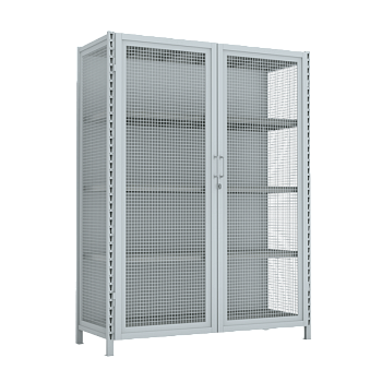 стеллаж 2000x1500x600 стенки сетчатые, двери сетчатые, 5 ярусов фото