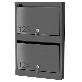 почтовый ящик из нержавеющей стали серии слим 2x1 фото