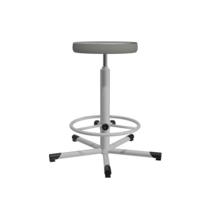 табурет на винтовой опоре серый т02-1 каркас белый фото