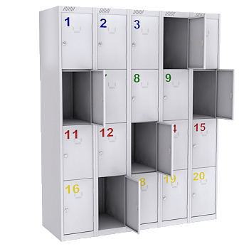 шкаф для сумок на 20 ячеек фото