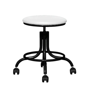 табурет на винтовой опоре белый т01 черный каркас фото