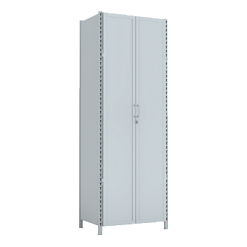 стеллаж 2500x900x600 стенки сплошные, двери сплошные, 5 ярусов фото