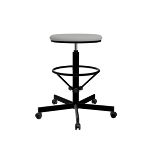 табурет с усиленной опорой для ног светло-серый т03/к каркас черный фото